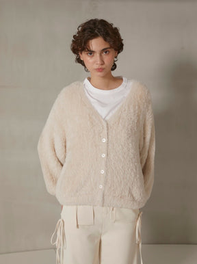 shaggy knit cardigan