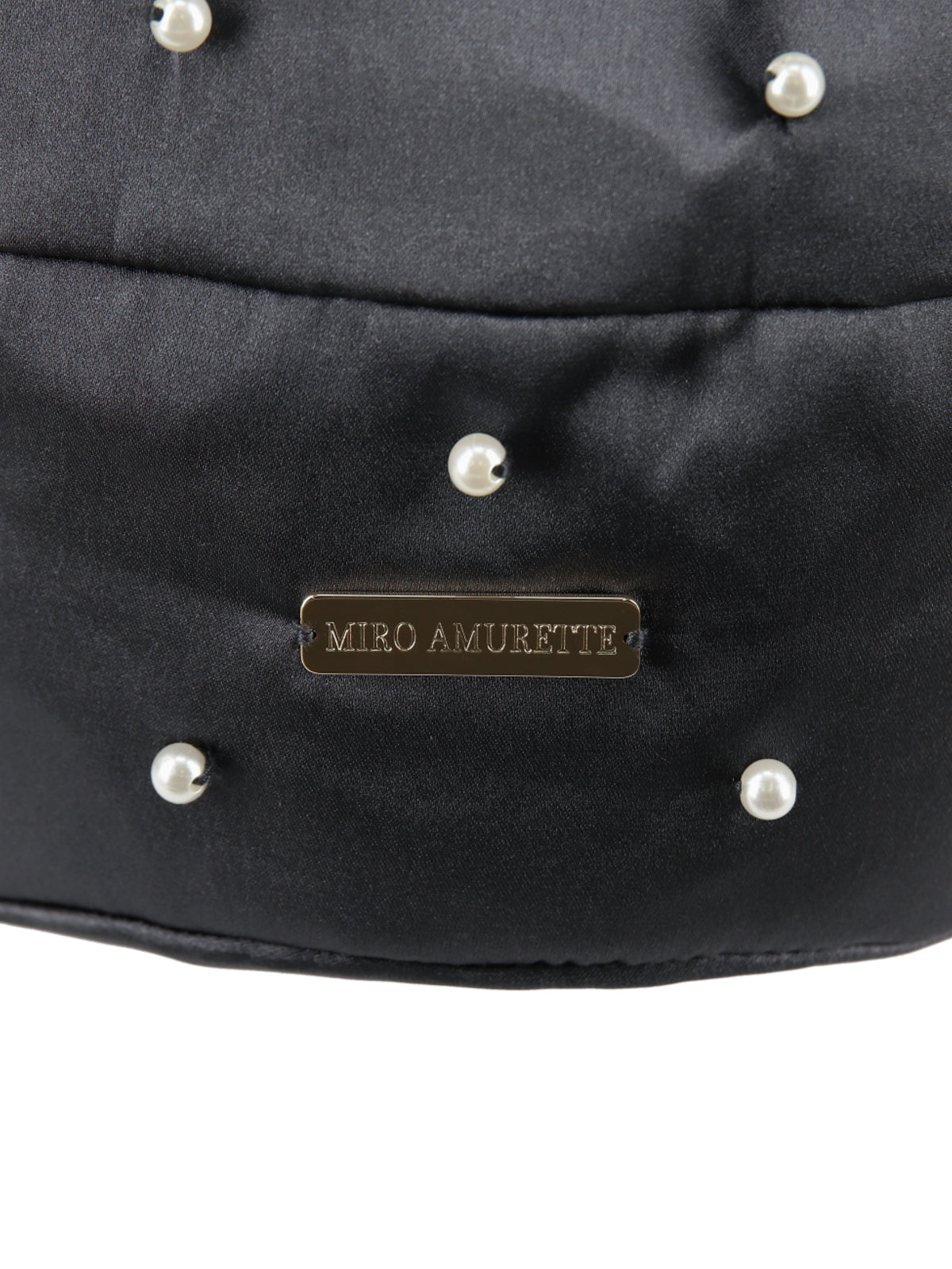 Miro amurette サテン巾着バッグ　ブラック