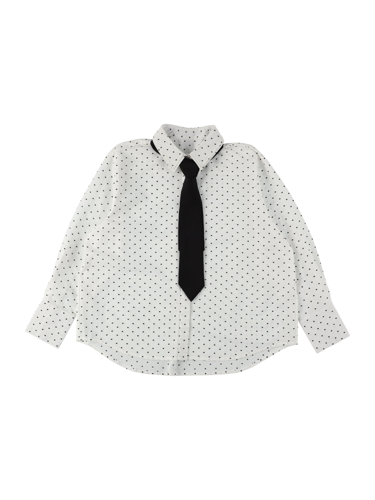 heart pattern necktie shirt