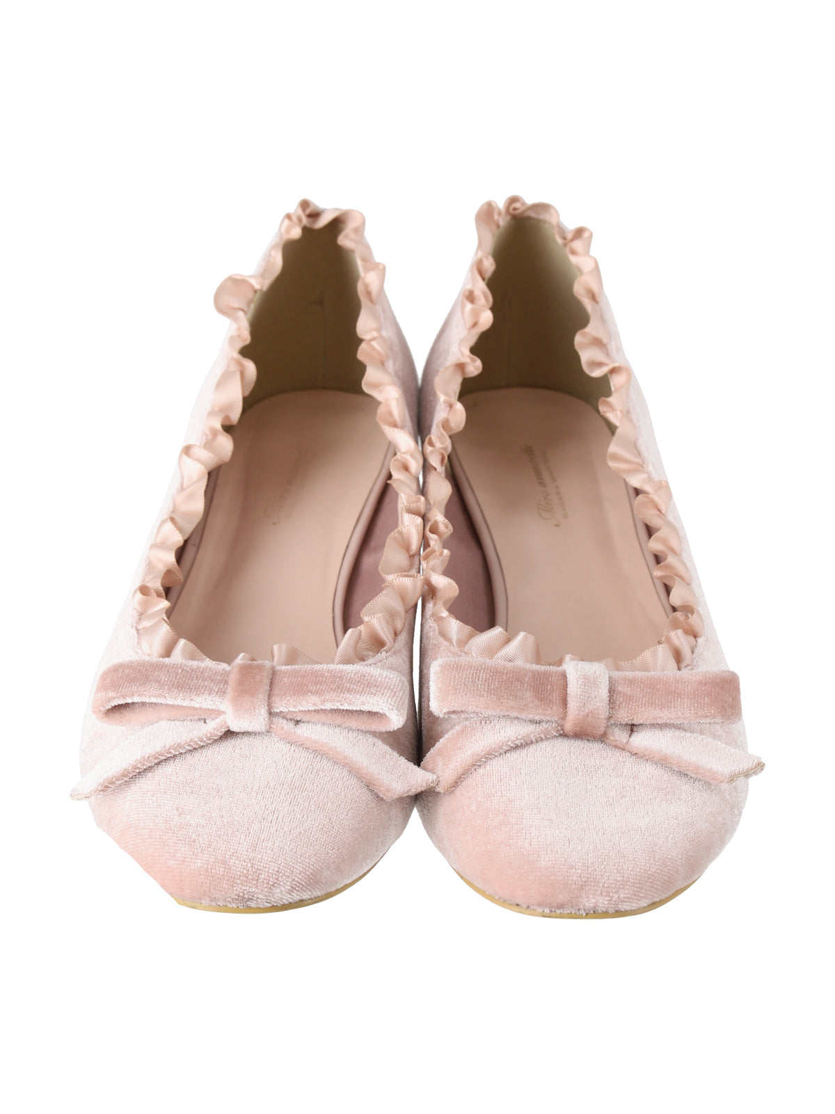 velour frill bloom ballet shoes