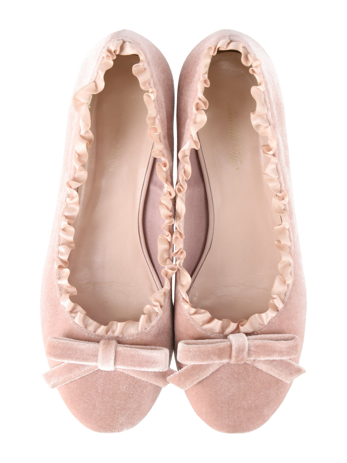 velour frill bloom ballet shoes